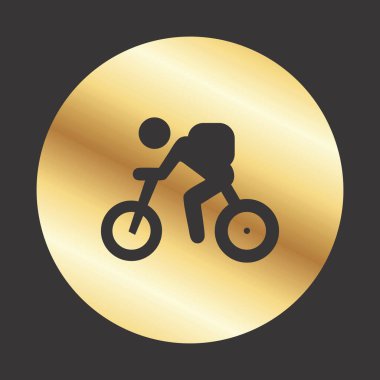 Bisikletin insan ve bisikletçi ile illüstrasyonu 