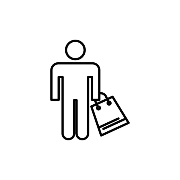 Mann Trägt Taschensymbol Vektor Illustration — Stockvektor