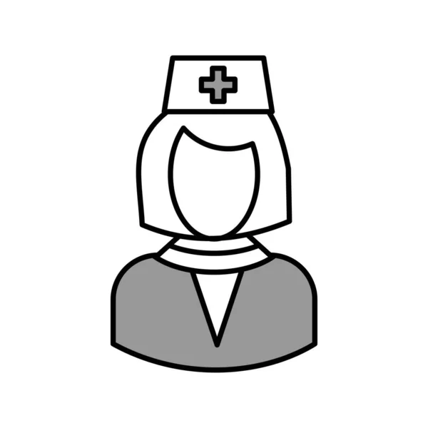 Vector Icono Médico Femenino Fondo Llano Para Proyecto — Vector de stock