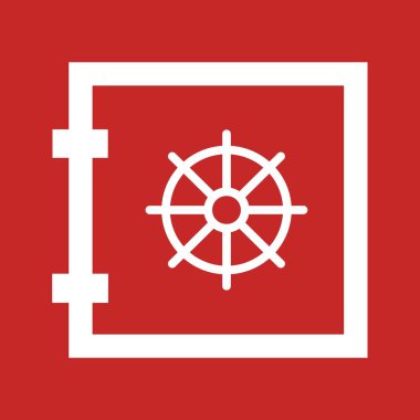 Projeniz için kırmızı arkaplanda vektör dolap simgesi