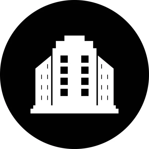 Icono Del Edificio Vectorial Ilustración — Vector de stock