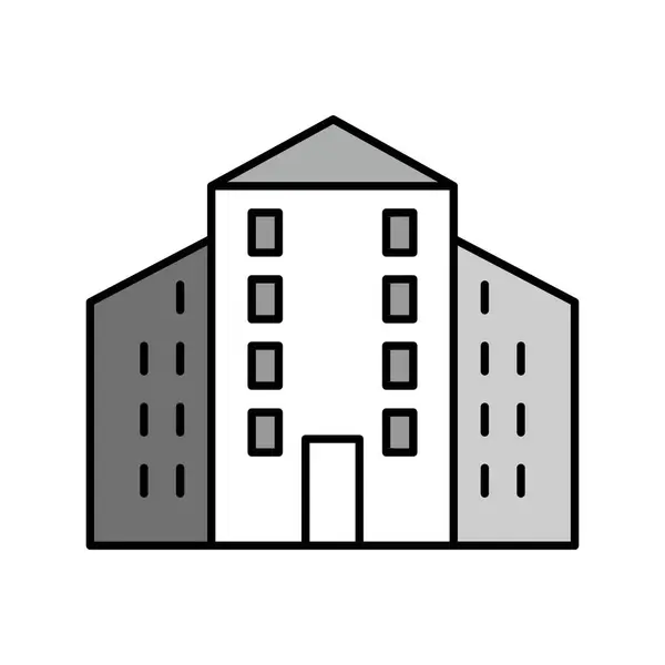 Icono Del Edificio Vectorial Ilustración — Vector de stock