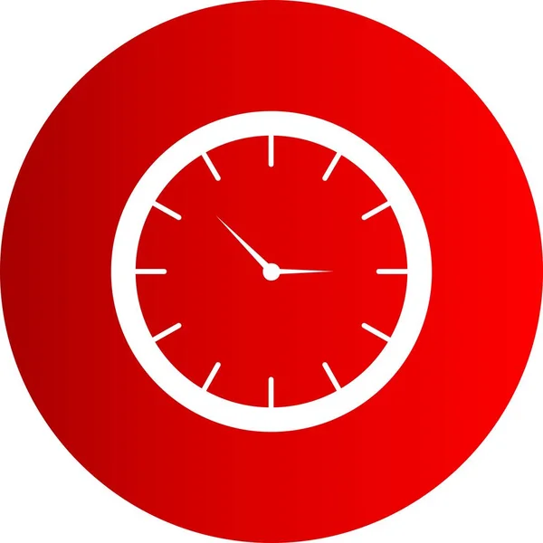 Icona Dell Orologio Vettoriale Tuo Progetto Sfondo Rosso — Vettoriale Stock
