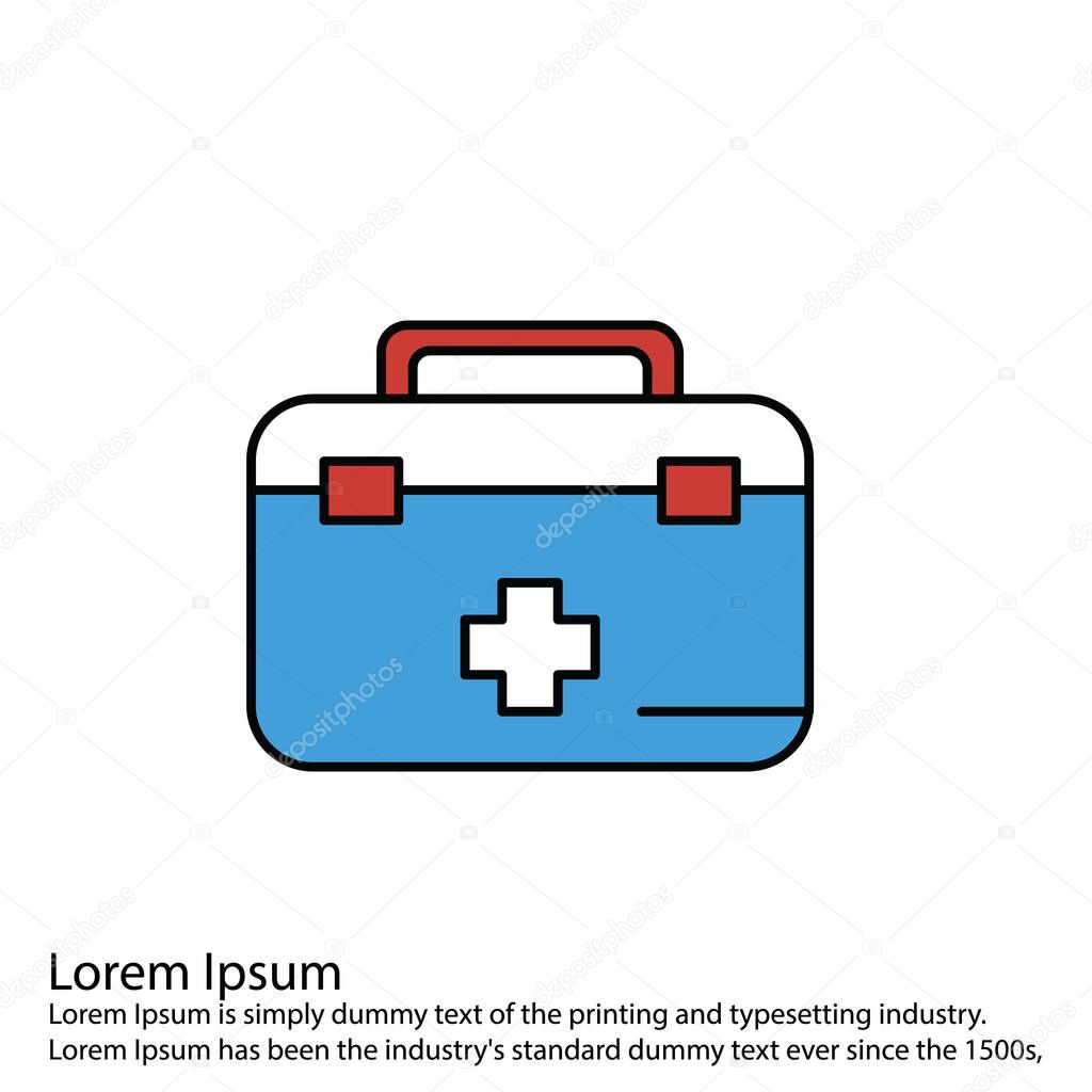 medical bag icon. vector illustration