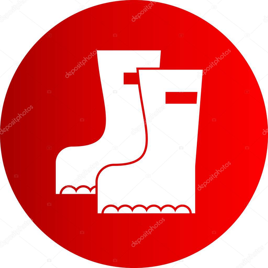 Vector shoes  icon on red background for your project