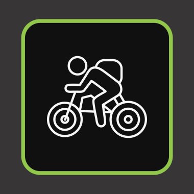 Bisikletin insan ve bisikletçi ile illüstrasyonu 