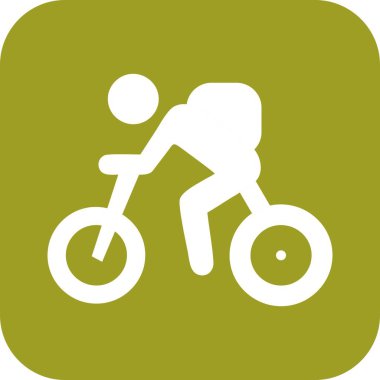 Bisikletin insan ve bisikletçi ile illüstrasyonu 