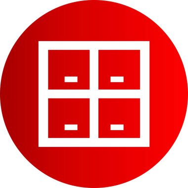  Kırmızı arkaplandaki projeniz için vektör dolabı simgesi 