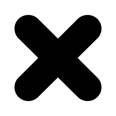 Bir haçın basit siyah beyaz simgesinin vektör çizimi