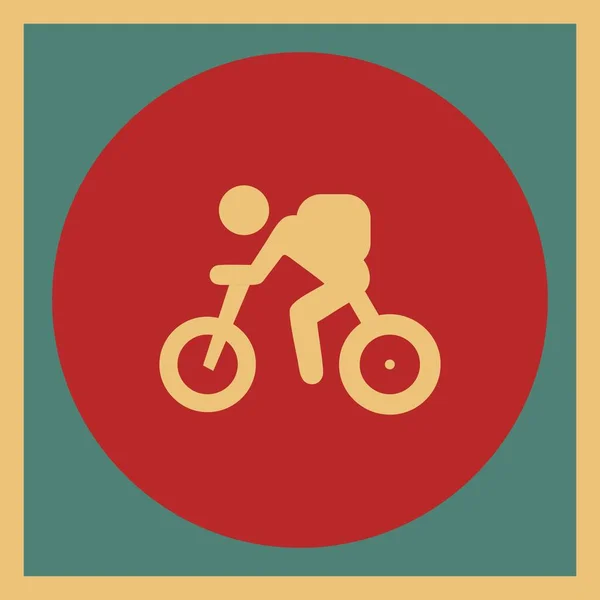 Illustrazione Vettoriale Della Bicicletta Con Persona Umana Ciclista — Vettoriale Stock