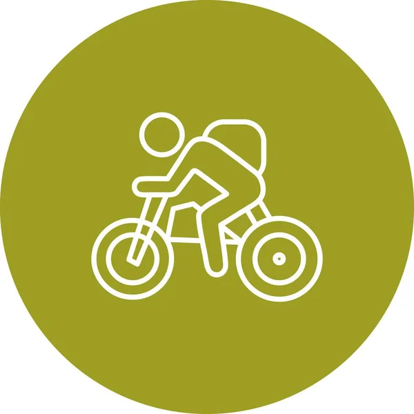 Ilustração Vetorial Bicicleta Com Pessoa Humana Ciclista —  Vetores de Stock