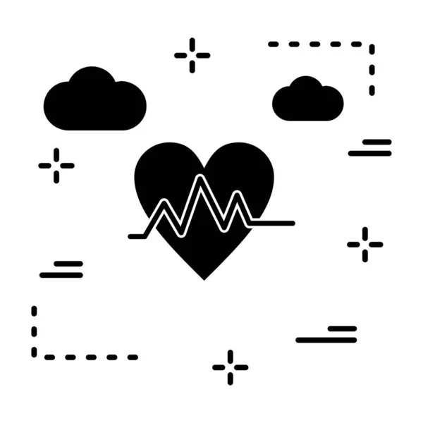Vector Heart Beat Icon — Stock Vector