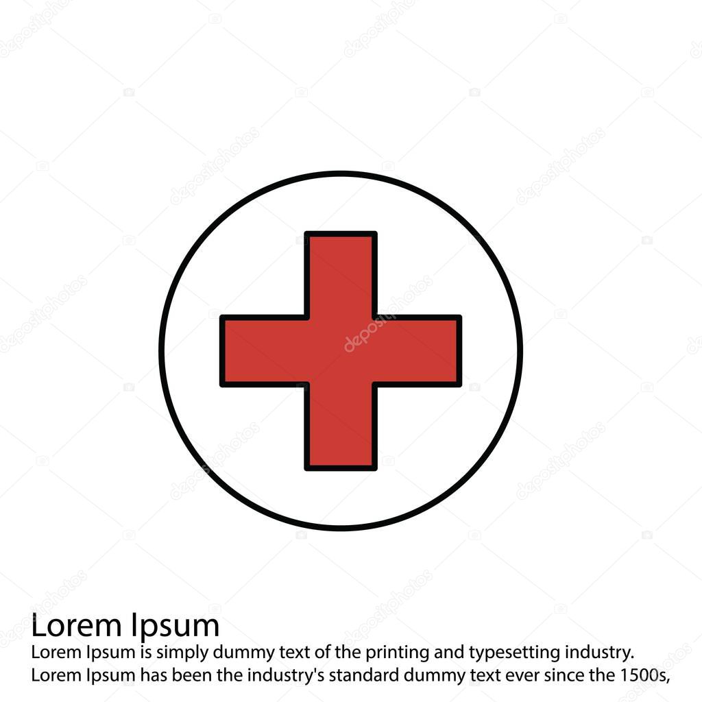 medical cross icon, vector illustration