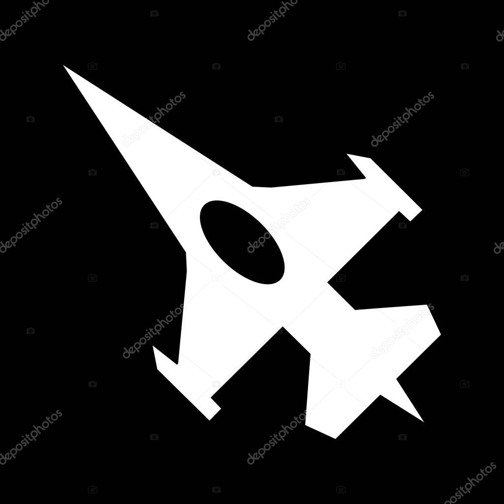 Vector fighter jet icon for your project