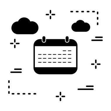  Vektör Takvim Simgesi, illüstrasyon