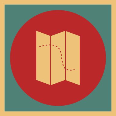 seyahat haritası simgesi, navigasyon, vektör illüstrasyonu