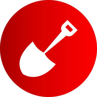  Projeniz için kırmızı arkaplanda vektör kürek simgesi