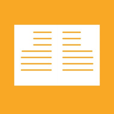  Projeniz için turuncu arkaplanda vektör kitabı simgesi