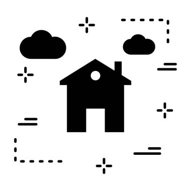 Beyaz arkaplan üzerindeki projeniz için vektör villa simgesi 