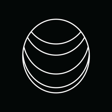  Gezegen simgesi, vektör çizimi