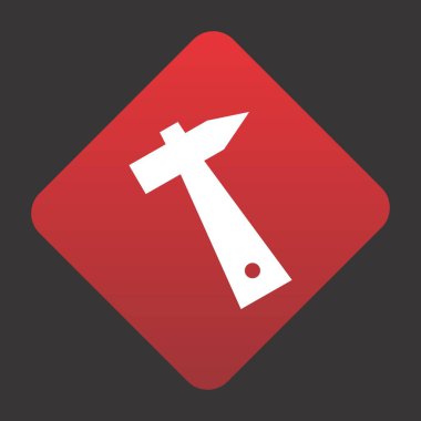 Çekiç simgesi, marangozluk aracı, vektör illüstrasyonu