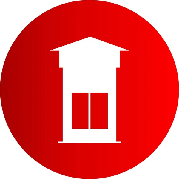 Vector House Symbol Auf Rotem Hintergrund Für Ihr Projekt — Stockvektor