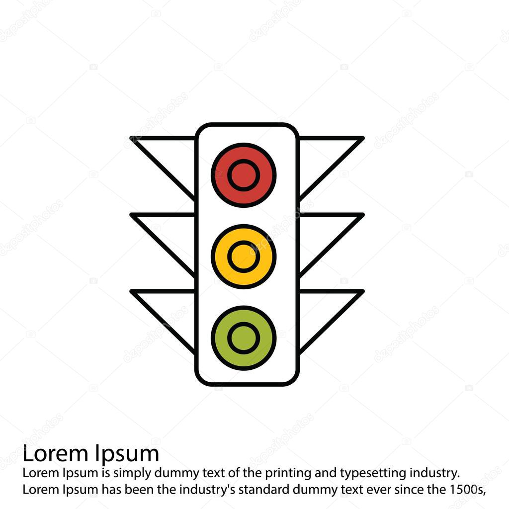 traffic light icon, vector illustration