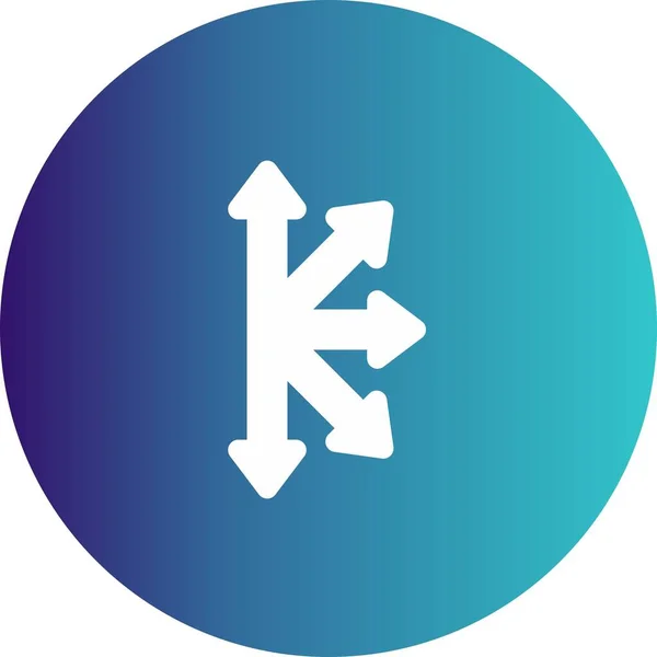 Complex Direction Arrow Icon Voor Project — Stockvector