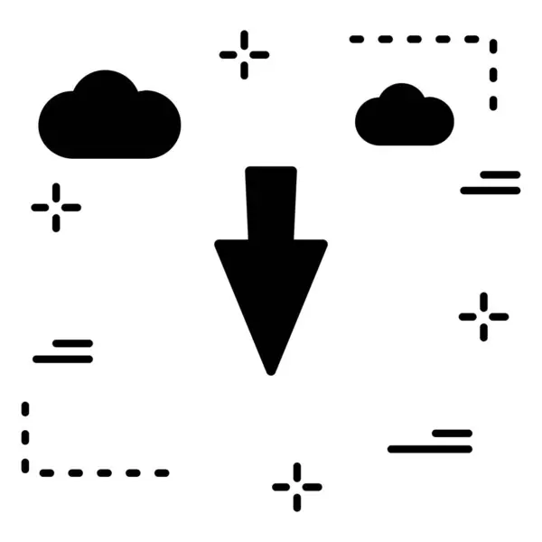 Giù Direzione Freccia Icona Vostro Progetto — Vettoriale Stock