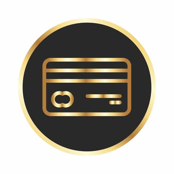 Bankkarte Gold Auf Dunklem Hintergrund Vektor Symbol Für Ihr Projekt — Stockvektor