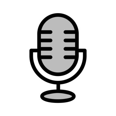 mikrofon simgesi, vektör illüstrasyonu