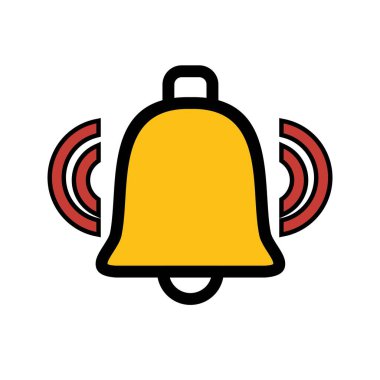 Web grafik çan simgesi, uyarı simgesinin vektör illüstrasyonu