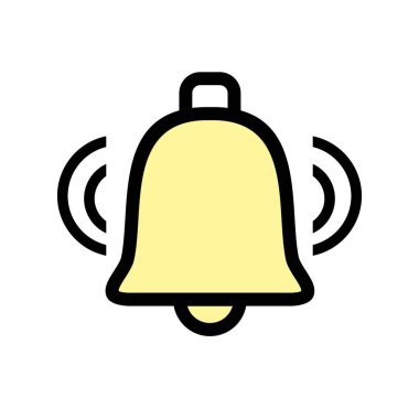 Web grafik çan simgesi, uyarı simgesinin vektör illüstrasyonu