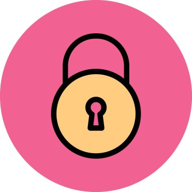 Vektör Simgesini Kilitle, vektör illüstrasyonu