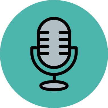 mikrofon simgesi, vektör illüstrasyonu