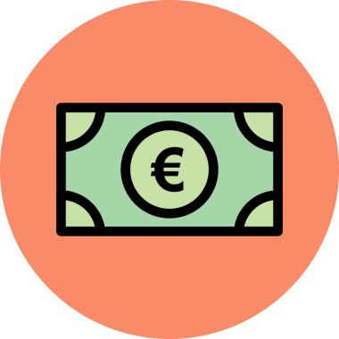 Euro Vektör Simgesi, vektör illüstrasyonu