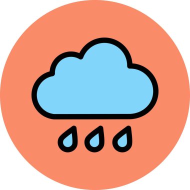Yağmur Bulutu Vektör Simgesi, vektör illüstrasyonu