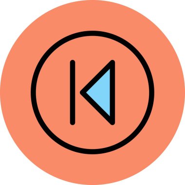 Geriye Vektör Simgesi, vektör illüstrasyonu