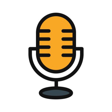 mikrofon simgesi, vektör illüstrasyonu