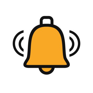 Web grafik çan simgesi, uyarı simgesinin vektör illüstrasyonu