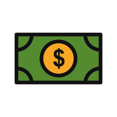 Dolar Vektörü Simgesi, vektör illüstrasyonu