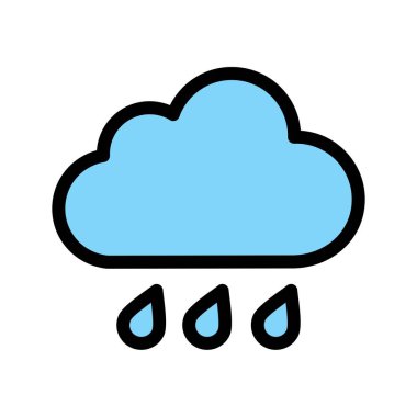 Yağmur Bulutu Vektör Simgesi, vektör illüstrasyonu
