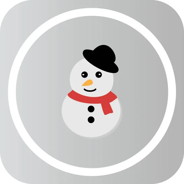 Sneeuwman Icoon Winter Concept Vectorillustratie — Stockvector