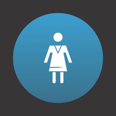  Kadın simgesi, kadın avatar, vektör illüstrasyonu