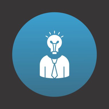 Yaratıcı Adam simgesi, ampul, vektör illüstrasyonu