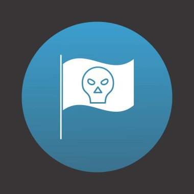 Korsan Bayrağı simgesi, vektör illüstrasyonu