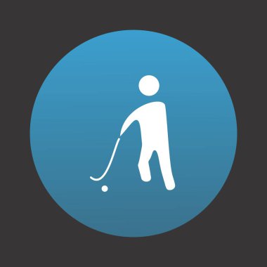  Hokey Oyuncu simgesi, vektör illüstrasyonu