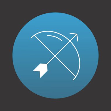 Projeniz için mavi arkaplanda okçuluk vektör simgesi