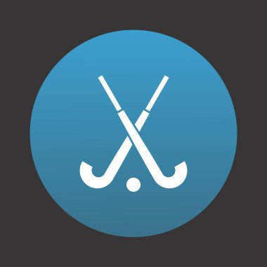 Projeniz için mavi arkaplanda Hokey Çubuğu vektör simgesi