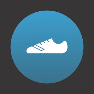 Projeniz için mavi arkaplanda ayakkabı vektörü simgesi